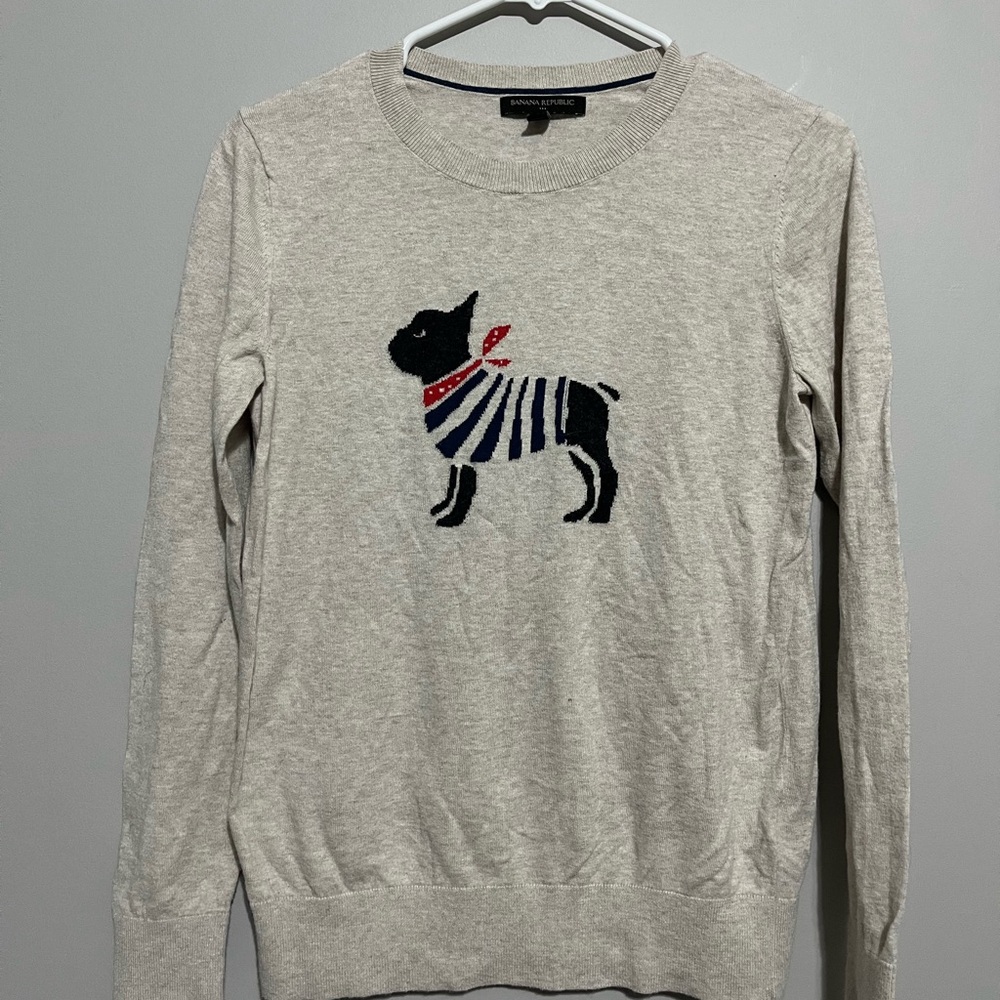 Women’s Banana Republic Cat Bandit crewneck Tan Sweater‎ Small Catlovers